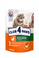 Клуб 4 Лапы Влажный корм для взрослых кошек с уткой в соусе 24*100