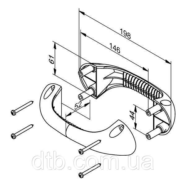 Ручка двухсторонняя для секционных подъемных ворот, роллет 639BL ...
