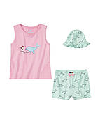 Костюм для дівчинки (шорти, майка, панамка) на літо 110/116