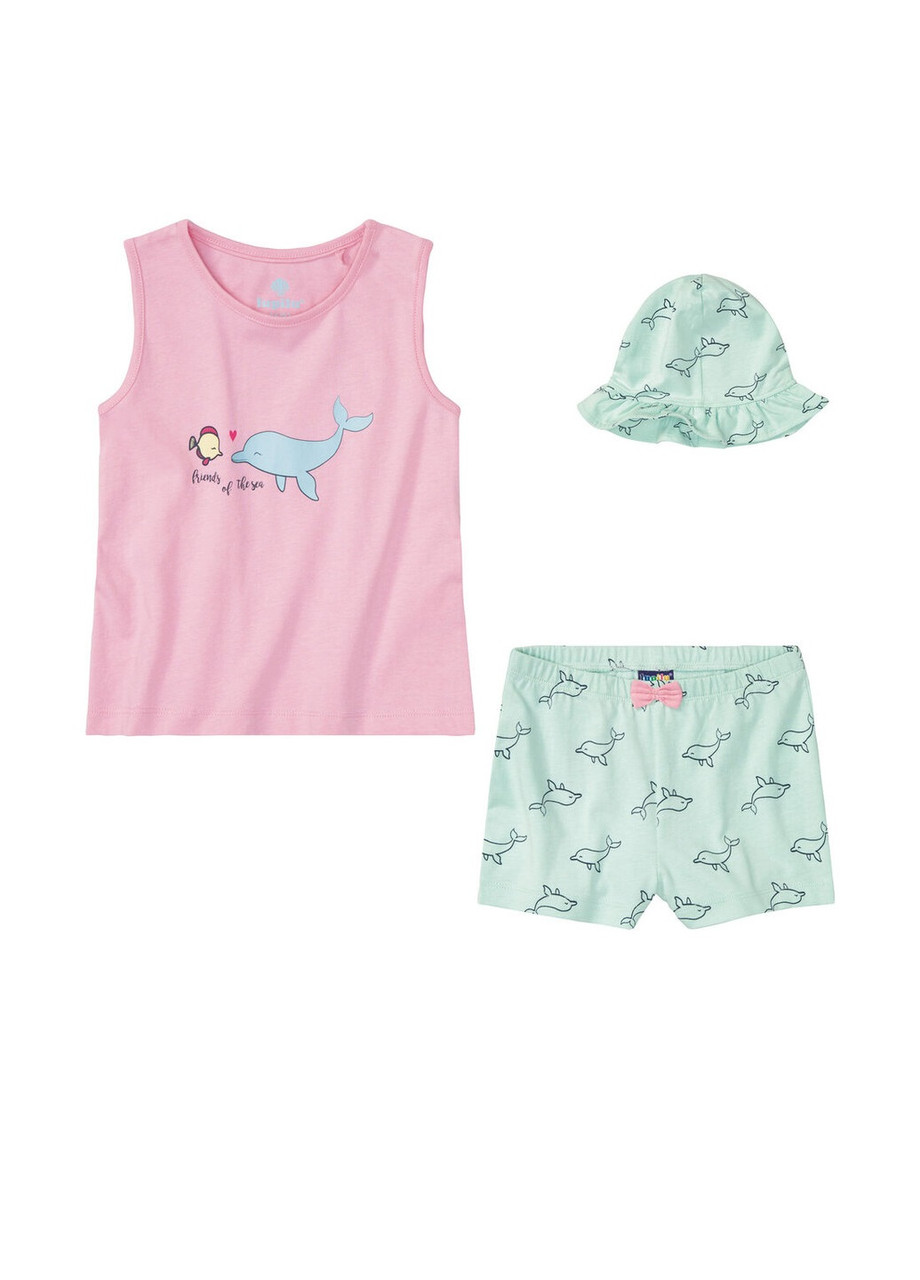 Костюм для дівчинки (шорти, майка, панамка) на літо 110/116