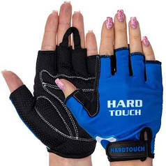 Перчатки для фітнесу та тренувань HARD TOUCH FG-004 S-XL чорний-синій Код FG-004