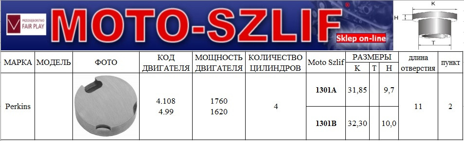 Форкамера Moto-szlif 1301A (Вихрова передкамера) для Perkins 1,6, 1,8