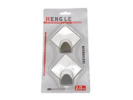 Гачок тримач для рушників у ванну на липучці Ромб з нержавійки Самоклеючі гачки набір 2 шт 6*6 cm