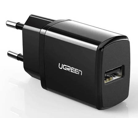 Зарядний пристрій Ugreen ED011 USB Wall Charger 2.1A Чорний, фото 1