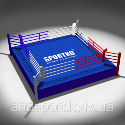 Боксерський Ринг ПРОФЕСІОНАЛЬНИЙ SPORTKO на помості 7 х 7 м х 0,6, фото 2