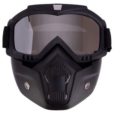 Захисна маска-трансформер SP-Sport MT-009-BKS чорний срібні лінзи Код MT-009-BKS