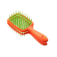 Расчёска Hollow Comb Orange-Green средней жесткости