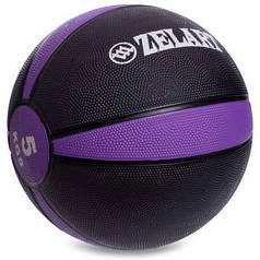 М'яч медичний медбол Zelart Medicine Ball FI-5122-5 5кг чорний-фіолетовий Код FI-5122-5