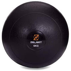 М'яч медичний слембол для кросфіту Zelart SLAM BALL FI-2672-6 6кг чорний Код FI-2672-6
