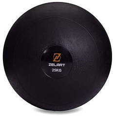 М'яч медичний слембол для кросфіту Zelart SLAM BALL FI-2672-25 25кг чорний Код FI-2672-25