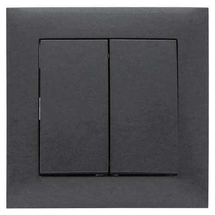 Вимикач Marshel Ideal 2-клавішний графіт VS10-300-G, фото 1