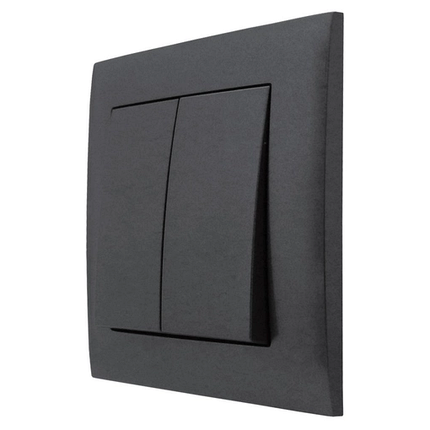Вимикач Marshel Ideal 2-клавішний графіт VS10-300-G, фото 2