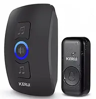 Беспроводной дверной звонок KERUI M525 механика с базой в розетку чёрный