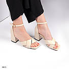 Новинка! Жіночі бежеві босоніжки з натуральної шкіри, фото 4