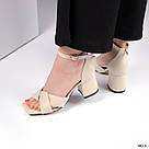 Новинка! Жіночі бежеві босоніжки з натуральної шкіри, фото 3