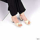 Новинка! Жіночі бежеві босоніжки з натуральної шкіри, фото 6