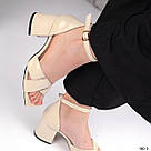 Новинка! Жіночі бежеві босоніжки з натуральної шкіри, фото 10