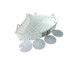 Мильниця для мила у ванну пластикова кутова на присосках 27*19 cm H 5 cm