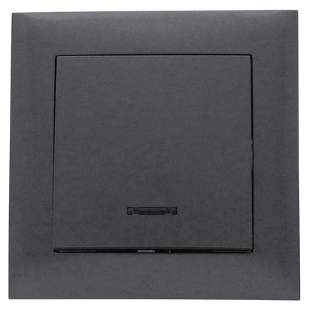 Вимикач Marshel Ideal 1 кл. з підсвіткою графіт VS10-299-G
