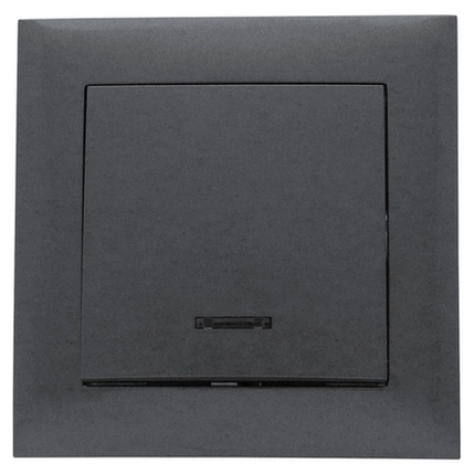 Вимикач Marshel Ideal 1 кл. з підсвіткою графіт VS10-299-G, фото 1