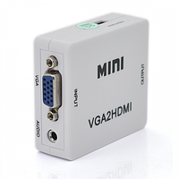 Конвертер Mini, VGA2HDMI, ВЫХОД HDMI(мама), на ВХОД VGA(мама) 720P / 1080P, White, BOX