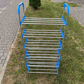 Полиця для взуття 6 рівнів 56*26*118 см A-Plus 8068 сталева з блакитним