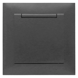 Розетка Marshel Ideal 1-яка із заземленням і кришкою графіт RS16-473-G, фото 2