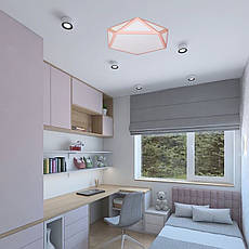 Рожева 52см світлодіодна люстра з пультом (52-L66 pink), фото 5