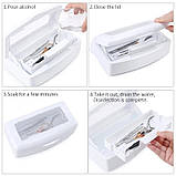 Бокс для стерилізації манікюрних інструментів з кришкою, Білий, фото 4