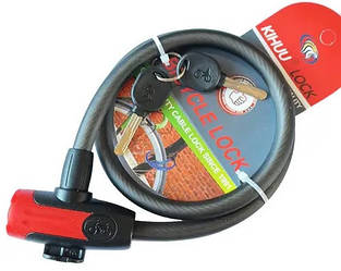 Велосипедний замок тросовий з ключем KIHUU 8305, 12 х 800 мм 2 ключі