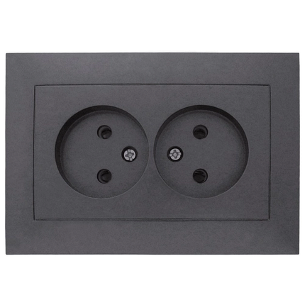 Розетка Marshel Ideal 2-нна графіт RS16-477-G, фото 1