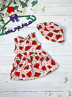 Яскраві та ніжні сукні з панамкою для дівчаток 116-122, Розовый