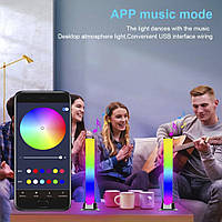 Комплект Світильник світлодіодний RGB 2 шт Панель подвійна RGB USB Bluetooth