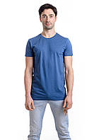 Мужская футболка синяя, футболка классическая мужская OverSize, футболка летняя, стильная мужская футболка