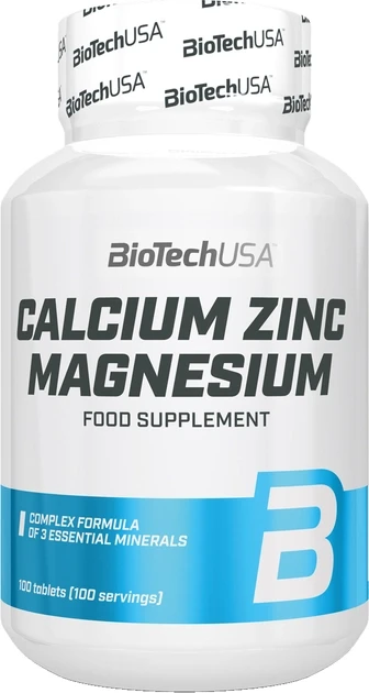 Вітаміни Bio Tech Calcium Zinc Magnesium 100 таб