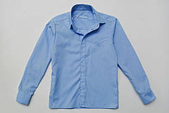 Сорочка для хлопчика синя на кнопках з довгим рукавом SmileTime