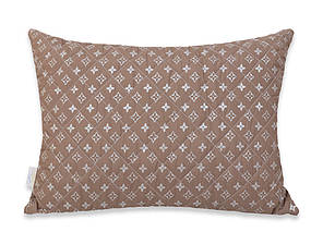 Стьобана коричнева подушка для сну 50х70 на блискавці прямокутна 50*70 мікрофібра / холофайбер гіпоалергенна, фото 1