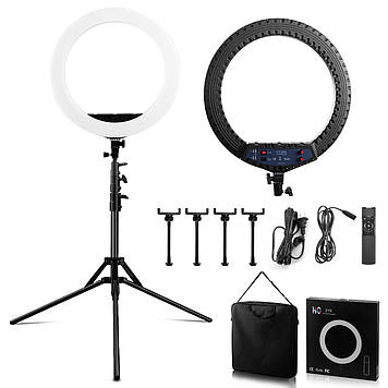Професійна кільцева світлодіодна лампа HQ21 55 см 75 ватів зі штативом 2 метри