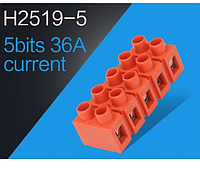 Клеммный блок H2519-5P 36A - 660V, материал медь, сечение провода 0.5-6мм2