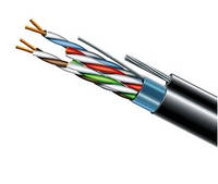 Cat. 5e F/UTP PE 4х2х24 AWG + S. M. трос (к)(72113) бухта 500м. Кабель витая пара ЗЗЦМ (FTP медь уличный с