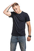 Мужская футболка Синя, футболка классическая мужская OverSize, футболка летняя, стильная мужская футболка