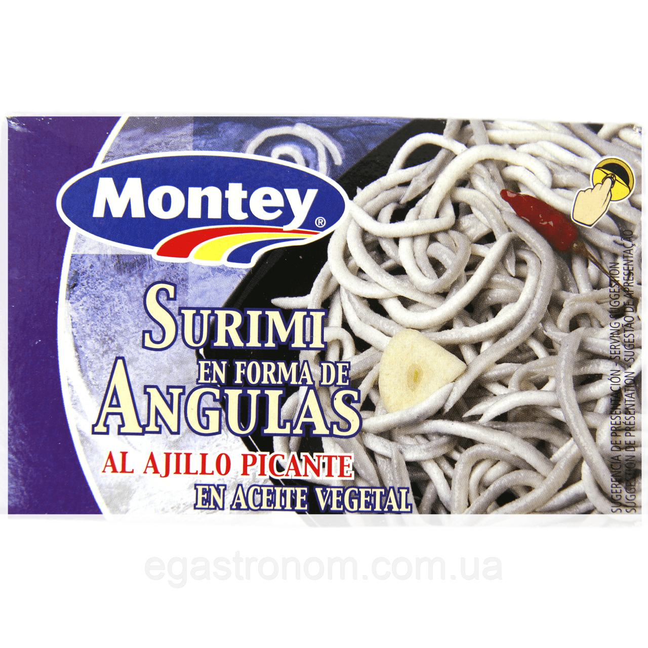 Вугрі Монтей в олії з часником Montey al ajillo picante 50/115g 24шт/ящ (Код: 00-00014169)