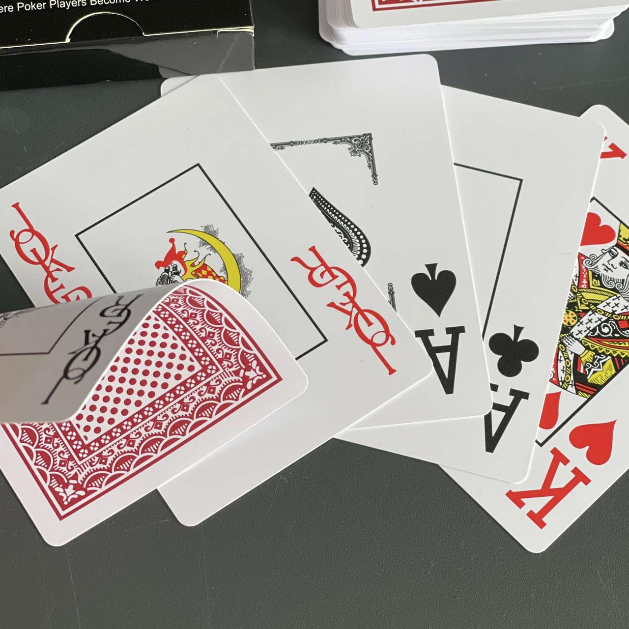 Купить Карти гральні пластикові "POKER CLUB", 54 шт., червона рубашка ...