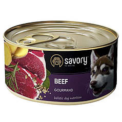 Savory Dog Gourmand Вeef Вологий корм з м'яса яловичини для дорослих собак гурманів 200г