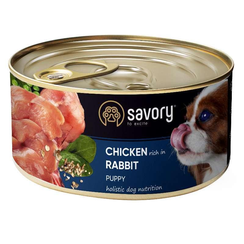 Savory Chicken Rabbit Puppy Вологий корм з кролем та куркою для цуценят 200г