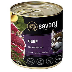 Savory Dog Gourmand Вeef Вологий корм з м'яса яловичини для дорослих собак гурманів 400г
