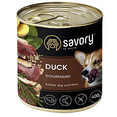 Savory Dog Gourmand Duck Вологий корм з качкою для дорослих собак гурманів всіх порід 400г