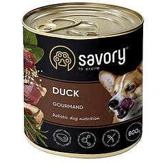 Savory Dog Gourmand Duck Вологий корм з качкою для дорослих собак гурманів всіх порід 800г