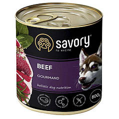 Savory Dog Gourmand Вeef Вологий корм з м'яса яловичини для дорослих собак гурманів 800г