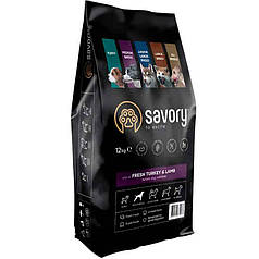 Сухий корм Savory Fresh Turkey & Lamb Adult Medium для собак середніх порід індичка 12кг